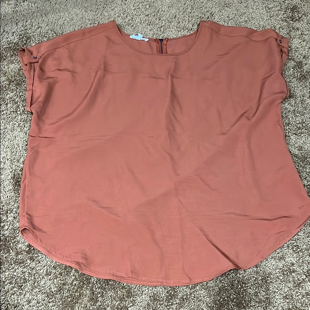 Maurices Terracotta Short Sleeve Blouse